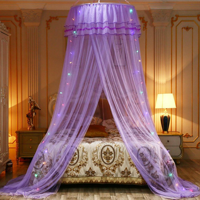 Lit à baldaquin Dreamy Princess | Guirlande de bricolage romantique à DEL | Créez facilement un espace intime et romantique dans votre chambre à coucher