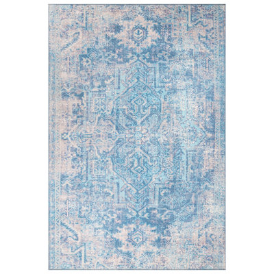 Tapis de couloir élégant (2,5 x 7,5 pi), 100% polyester, 1,1 lb / pi² | Poils de 4 mm de hauteur, dessous en polyester recyclé | Lavable à la machine, écologique | Parfait pour les entrées, les salons et les couloirs
