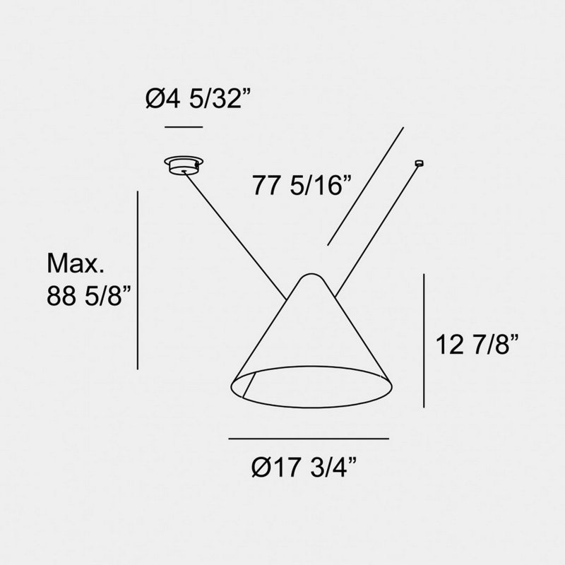Luminaire suspendu super attique latéral 1, H 88,63 po x l 80,75 po x P 17,75 po