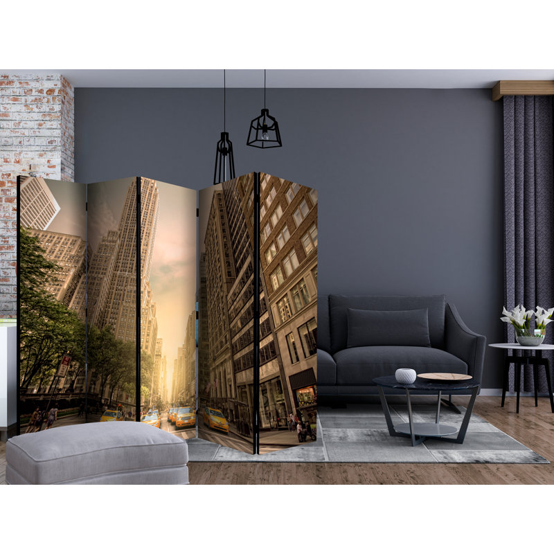Winslet 225cm W x 172cm H 5 - Panel Solid Wood Folding Room Divider