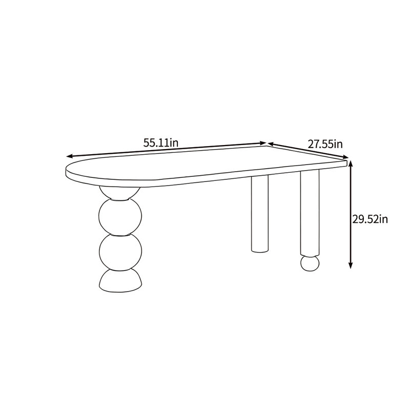 Solid wood warm environmental table, 29.52"H x 55.11"L x 27.55"W