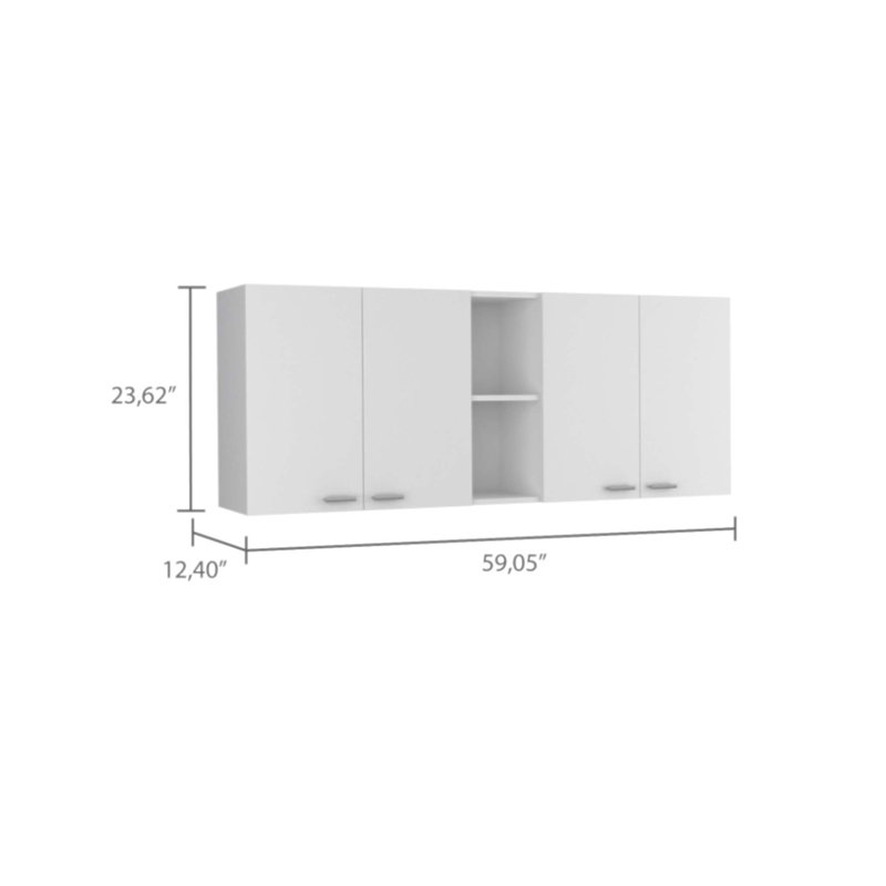 Ensemble de cuisine 2 pièces à 4 tablettes, 4 portes, 1 armoire murale et un îlot de cuisine Sierra pour un rangement et une organisation améliorés