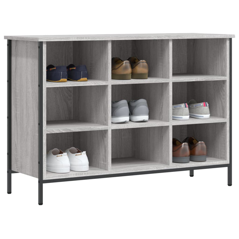 9 Pair Shoe Storage Cabinet, Grey Sonoma