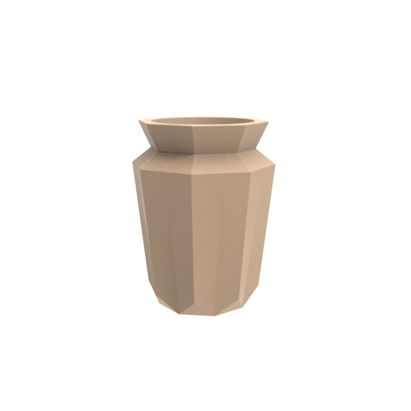 Origami - Hasu Planter, 9.75" H x 7.25" W x 7.25" D, Camel