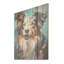 Playful Collie Portrait I - Chien, art mural sur bois de pin naturel-2115265966