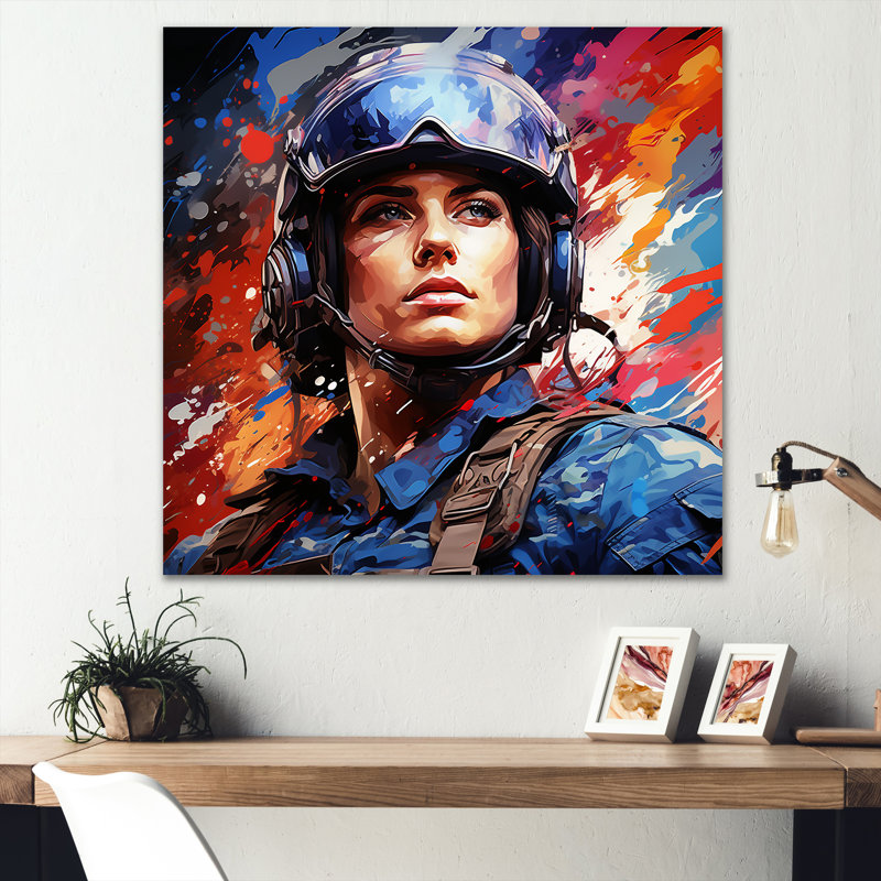 Soldiers Reflection I - Fractal Metal Wall Art Print, H 16 po x l 16 po