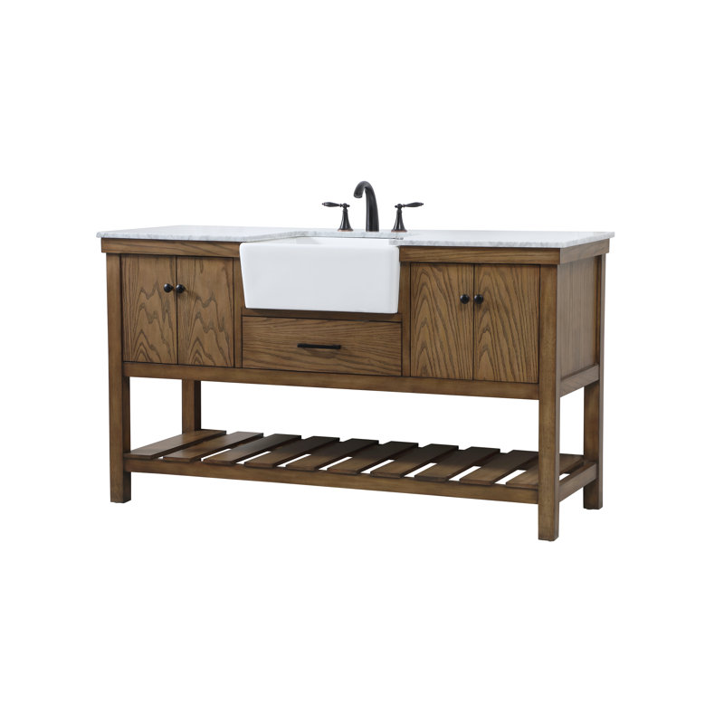 Meuble-lavabo simple 60 po Pelaghia, Bois flottant