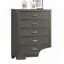 1 pièce Commode 5 tiroirs en acrylique de style contemporain avec pieds en métal gris