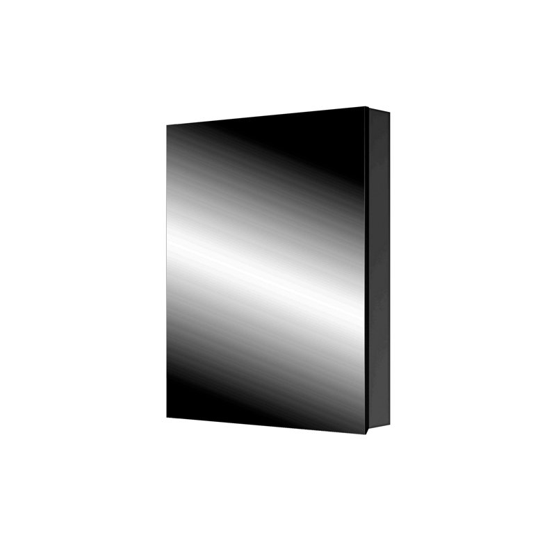 Pharmacie pour salle de bain à porte simple avec miroir, 24 po x l 30 po, H 24 po x H 30 po, bords biseautés, argent