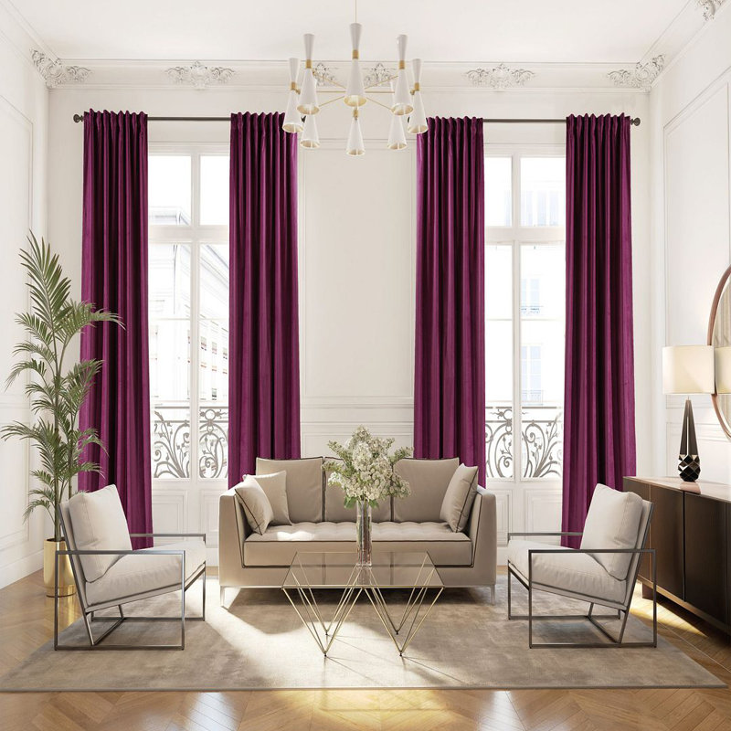 Blackout Curtain Single Panel, 280cm H x 145cm W, Black Soot