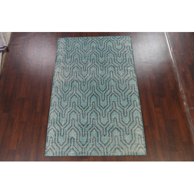 One-of-a-Kind Wool Area Rug Green