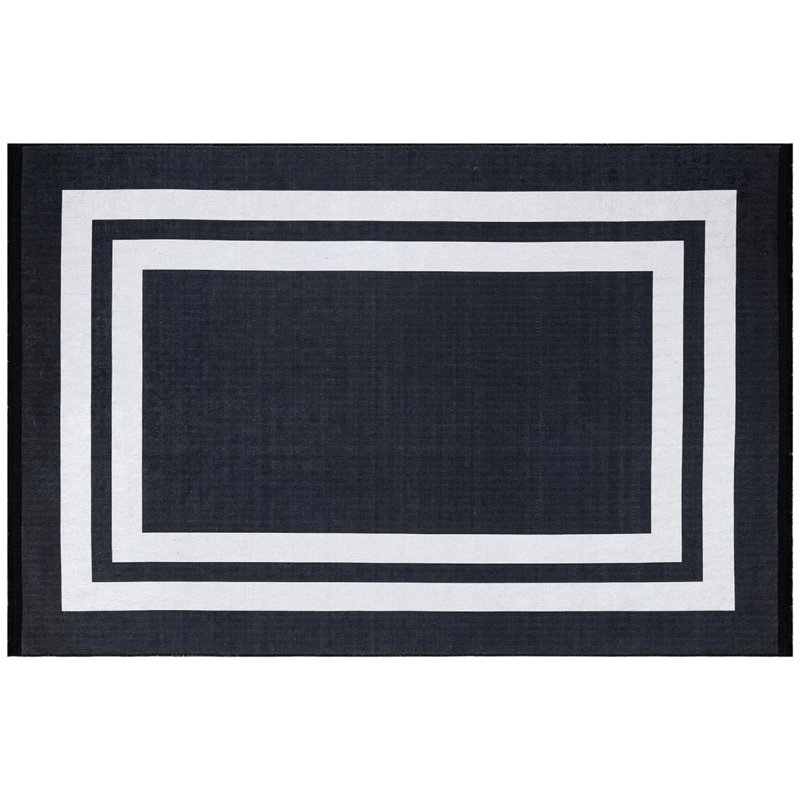 Tapis blanc lavable Fideoja, Rectangle 2 pi 7 po x 4 pi 11 po