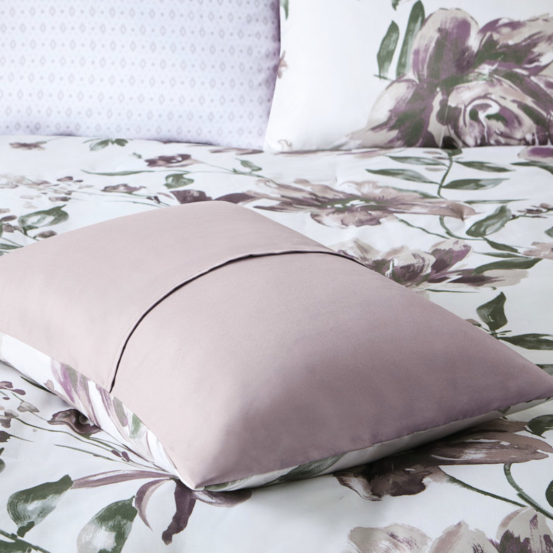 Édredon doux et drap pour grand - taupe, mauve, 100% avec draps mauve, Édredon grand et 2 taies décoratives