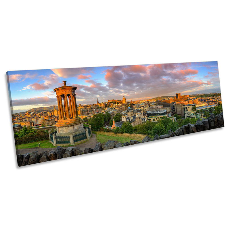 Edinburgh City Skyline - Wrapped Canvas Panoramic Art Prints, 40.64cm H x 121.92cm W