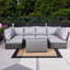 Canapé d'angle extérieur 4 places, entièrement assemblé, coussins lavables en machine de 12,5 cm d'épaisseur, réversible, structure antirouille, avec 14 coussins en mousse, installation instantanée, cadre gris