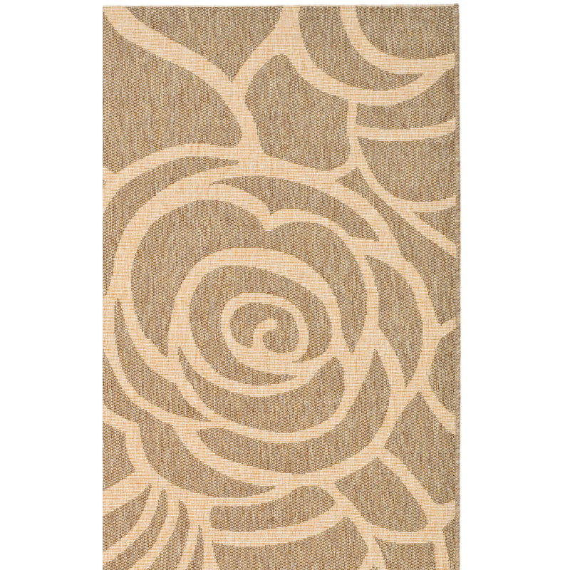 Arneshia Floral Brown Indoor / Outdoor Area Indoor/Outdoor Area Rug, Rectangle 5'3" x 7'7"