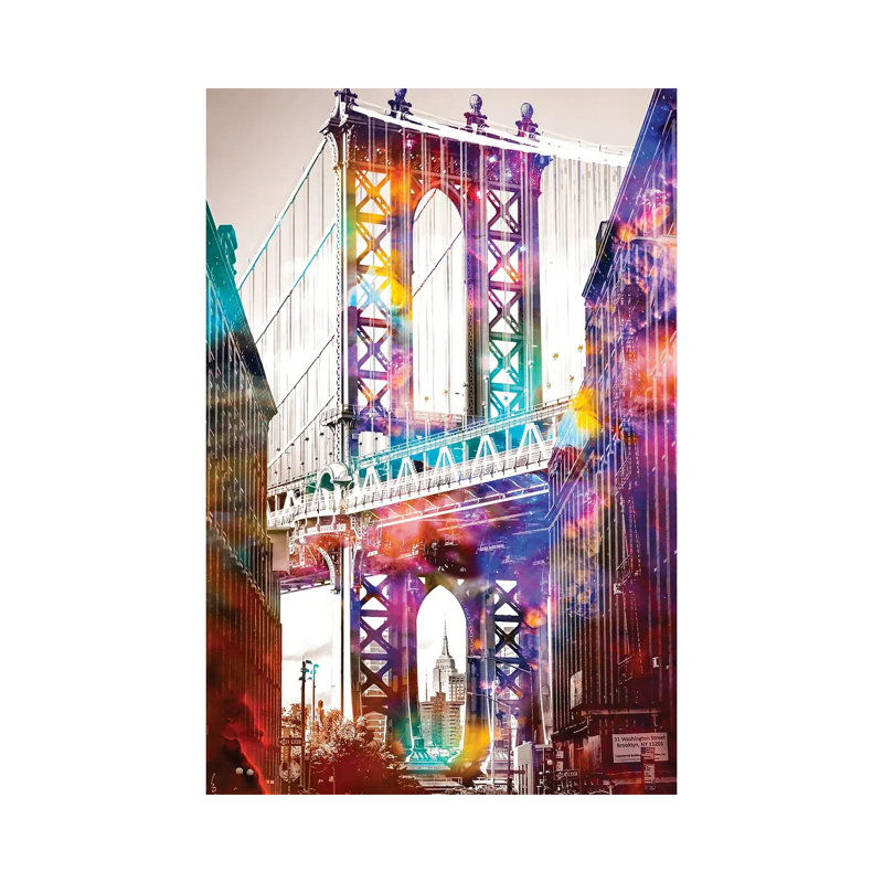 Time Travel At The Brooklyn Bridge by David Loblaw - Print on Canvas, Wrapped Canvas, 101.6 cm H x 66.04 cm W x 1.91 cm D