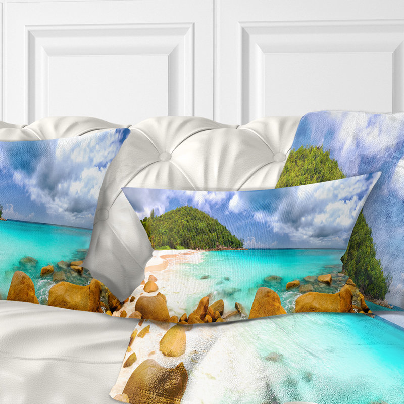 Coussin lombaire seascape de photographie en seychellois