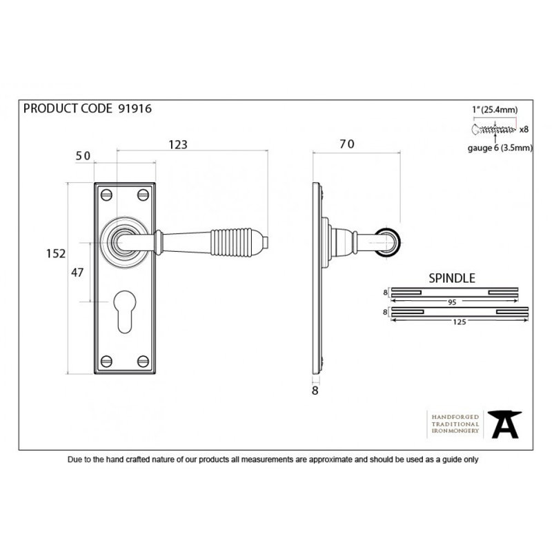 Reeded Lock Door Handle Kit, Polished Bronze