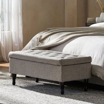 Tissu gris attrayant avec capitonnage et espace de rangement spacieux attrayant