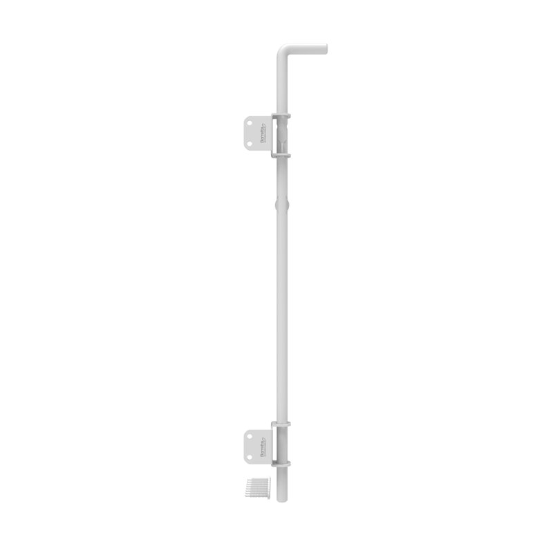 White Heavy Duty Metal Gate Drop Rod with Padlock Compatibility