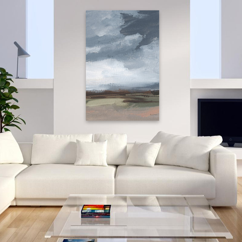 Contreventement - champ abstrait de nuages bruns, H 48 po x l 32 po