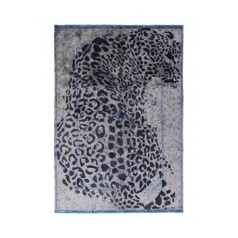 Gray color Overdye Modern Cheetah design rug 6'4'' X 9'4''