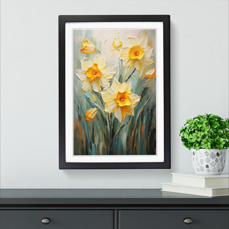 Single Picture Frame Print on Wood, 64cm H x 46cm W, Black Framed