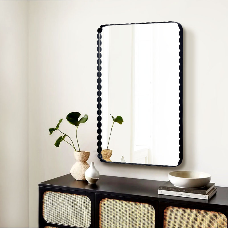 Metal Wall Mirror, Black