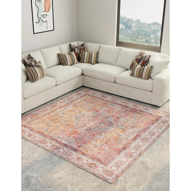 Bungalow Rose Sarah Timeless Rug, Carré 7 pi 10 po x 7 pi 10 po