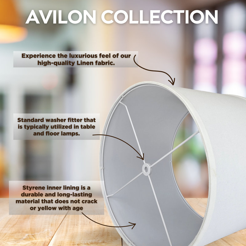 Easy Assembly Hardback Drum Lamp Shade, White