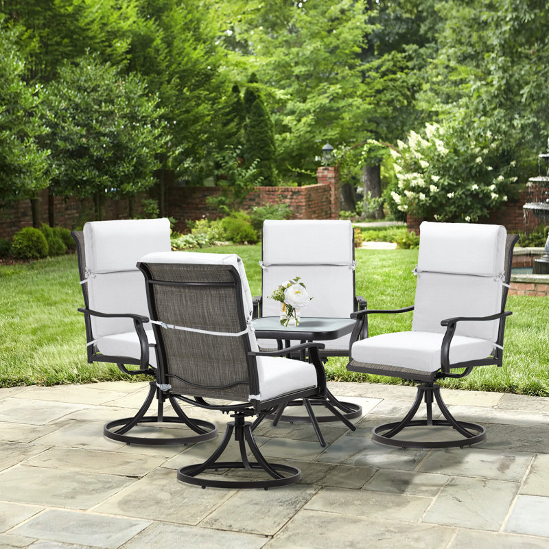 20 x 20 Inch Outdoor Rocking Chair Cushion Set of 2, Light Gray