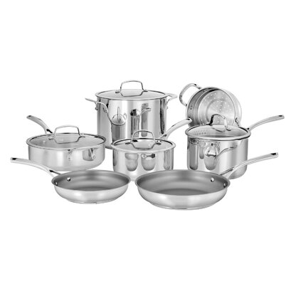 Cuisinart 11 Piece Conical Stainless Steel Induction Cookware Set, Stainless  Steel 