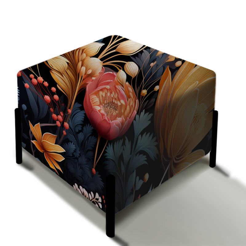 Dalyssa - Repose-pieds carré floral