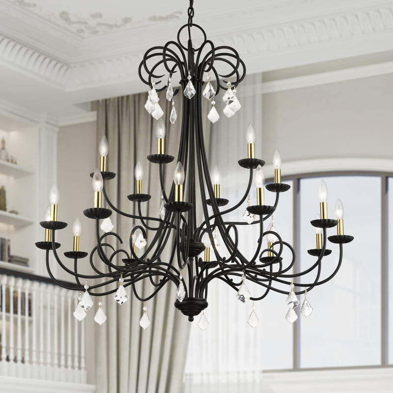 18 - Light Dimmable Chandelier, Black