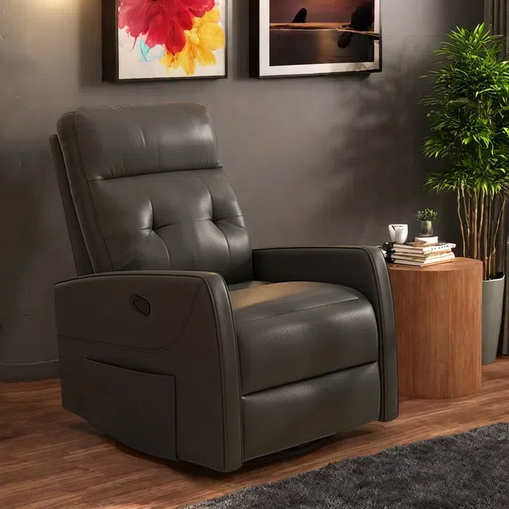Simple fashion sofa rotary lazy home recliner, Black