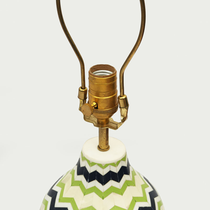  Chevron Inlay Table Lamp, Multicolor