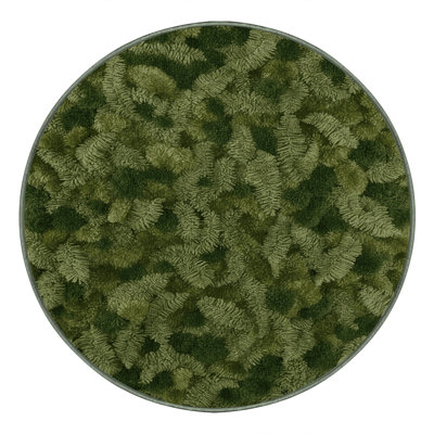 Machine Washable Botanical Green Area Rug