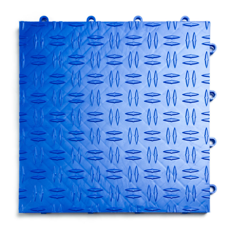 Carreau de garage noir 12 po x 12 po Diamond, Bleu royal, 48