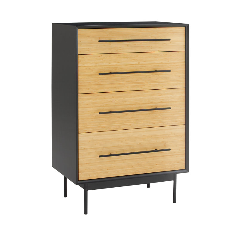 Commode en bois massif 4 tiroirs l 28,25 po Macklin