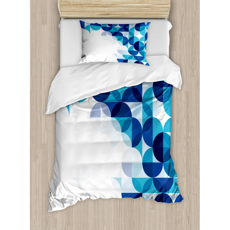 Abstract Coastal Polyester Dots Duvet Cover, Twin