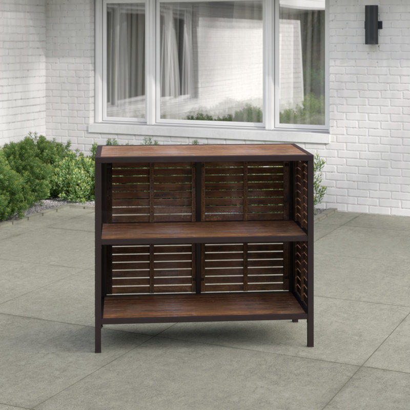 Amarria Rectangular Acacia Solid Wood Outdoor Bar Table , 47.72 " W 23.82 " D