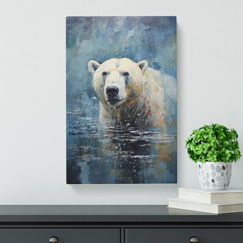 Polar Bear Modern - Wrapped Canvas, 60cm H x 40cm W x 3cm D