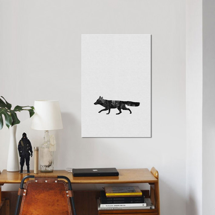 «Fox», impression sur toile, H 18 po x l 12 po x P 1,5 po, Toile tendue, Pas de tapis