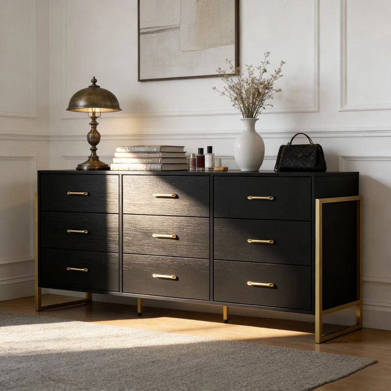 Hopkinton 61.4'' W 9 - Drawer Dresser, Black