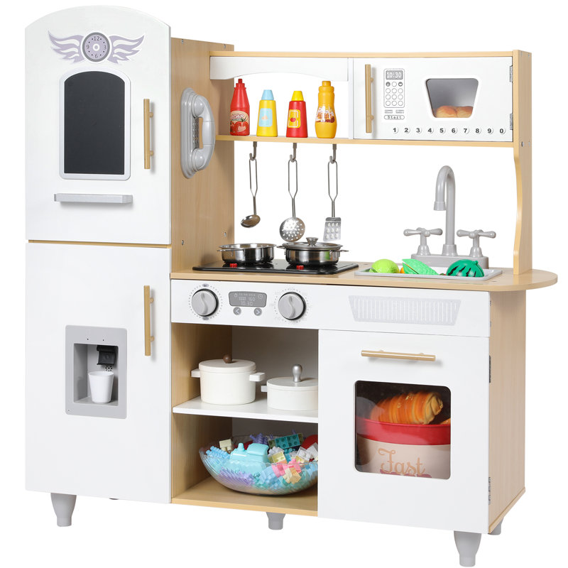 Wooden Doll Kitchen, Play Kitchen For Children, Children's Kitchen Wood With Light And Sound, Playtive Play Kitchen With Children's Kitchen Accessories, Small Kitchen, Role Play Kitchen For Children