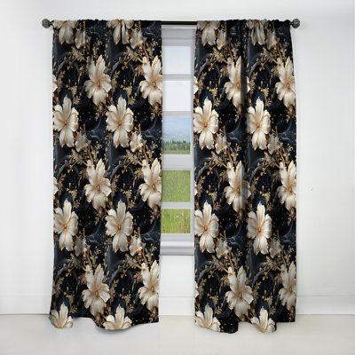 Victorian Opulence Marble Motif - Rideau occultant en velours marbre marbre