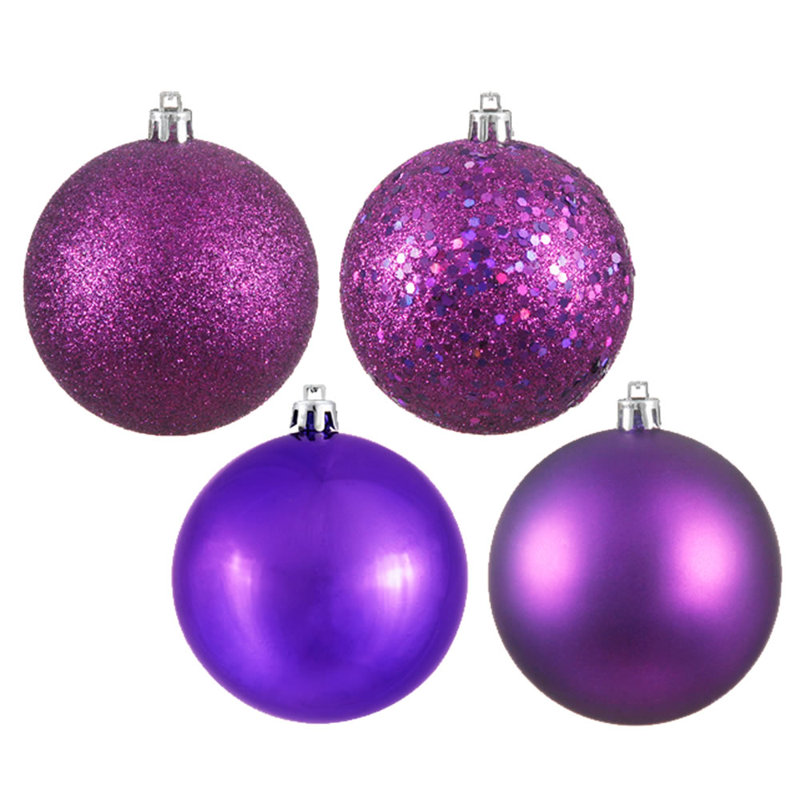 Décoration de boule décorative des Fêtes, H 4,75 po x l 4,75 po x P 4,75 po, Prune