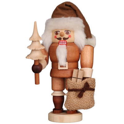 Brown Natural Wood Finish Santa Nutcracker