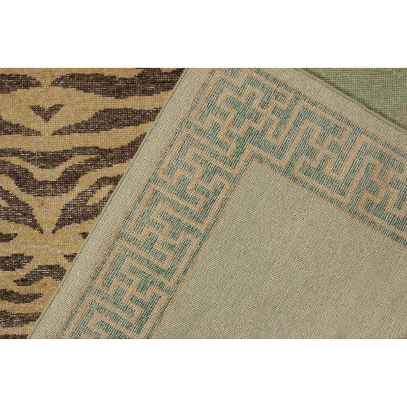 Distressed Homage Hand Knotted Wool Animal Print Area Rug, Rectangle 9' x 12'